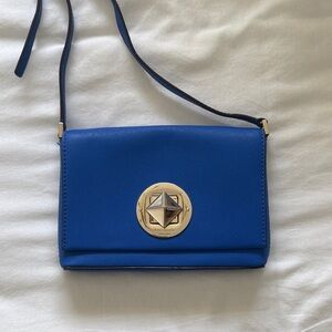 kate spade Electric Blue Crossbody with Gold Medallion